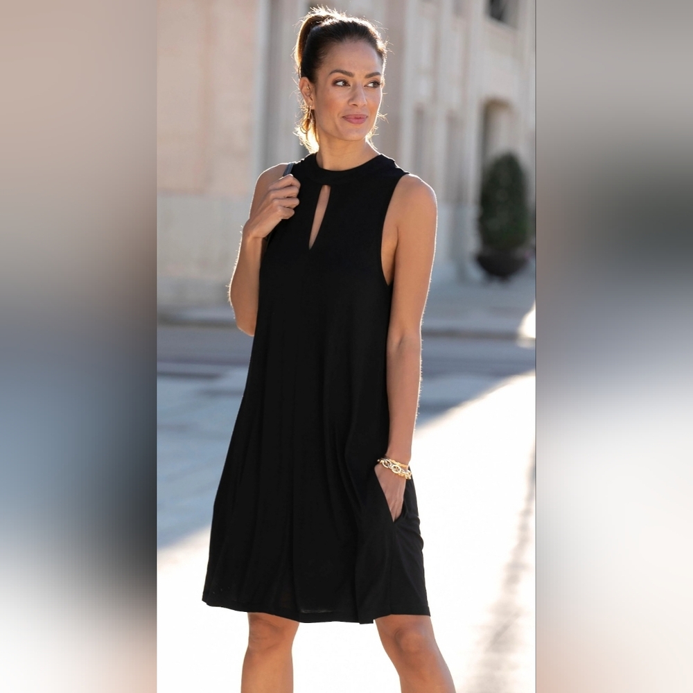 Boston Proper Sz. S Black Sleeveless Sheath Dress #2052